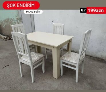 Sifarişlə masa və oturacaq dəstləri: Dördbucaq masa, Mətbəx üçün, Qonaq otağı üçün, Dəhliz üçün, 4 nəfər, Açılmayan, Azərbaycan, 1 il zəmanət -da lalafo.az — 7 Sifarişlə masa və oturacaq dəstləri: Dördbucaq masa, Mətbəx üçün, Qonaq otağı üçün, Dəhliz üçün, 4 nəfər, Açılmayan, Azərbaycan, 1 il zəmanət — 7