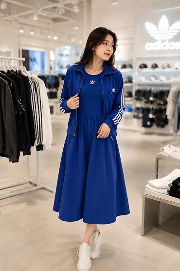 adidas куртки: Женский спортивный комплект adidas Originals: миди‑платье и — 1