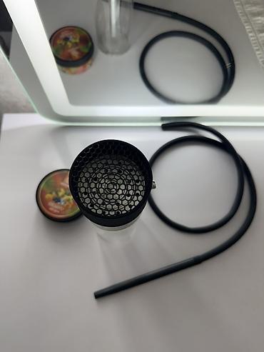 bas ortusu: Kompakt şüşə gövdəli nərgilə (mini hookah) - Dizayn: Şaquli silindrik — 3