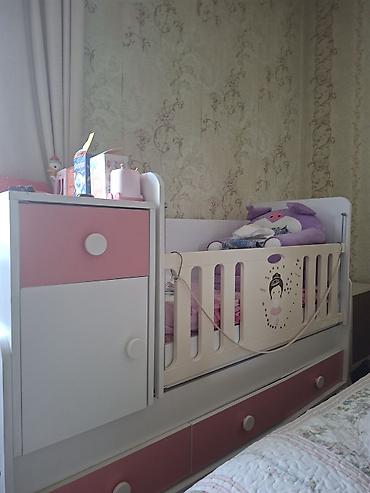 mothercare beşik: Uşaq çarpayısı və komodlu beşik dəsti - Rəng: ağ və çəhrayı — 2