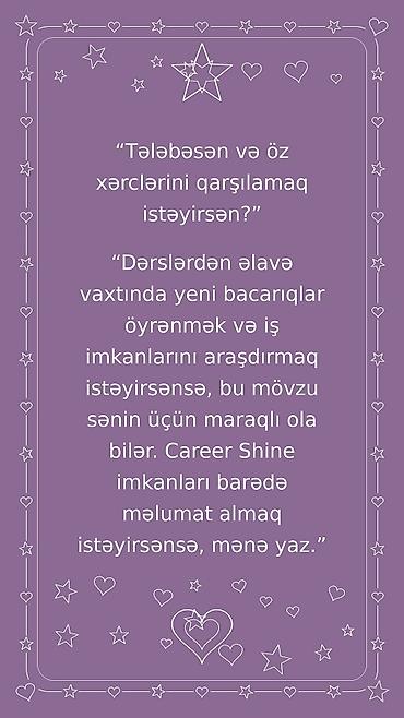 iş xadime: Career Shine – tələbələr üçün inkişaf və qazanc imkanları - — 1