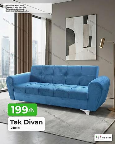 divan aləmi: Tək Divan – 210 sm - Mexanizm: açılan, bazalı (yataq funksiyası və — 1
