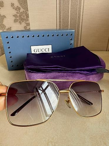 золотые бусы: Солнцезащитные очки очки, Gucci, Женские, Квадратные, Линзы градиентные, Новый — 4