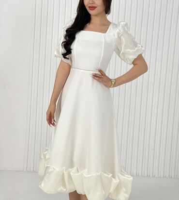 белые платье: Вечернее платье, Длинная модель, XL (EU 42)