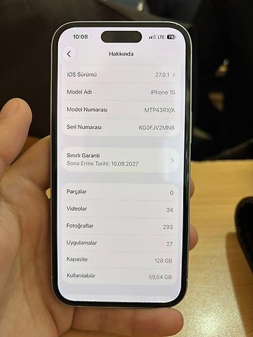 apl: IPhone 15, 128 GB, Mavi, Face ID — 8
