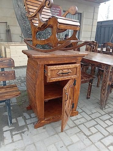 parta satilir: Taxta yelləncək kreslo – əl işidir - Material: tam ağac (masiv) — 5