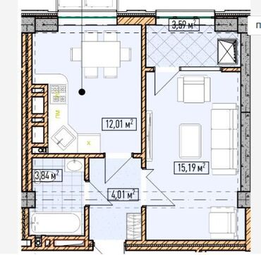 стучные квартира: 1 комната, 39 м², Элитка, 10 этаж, ПСО (под самоотделку)