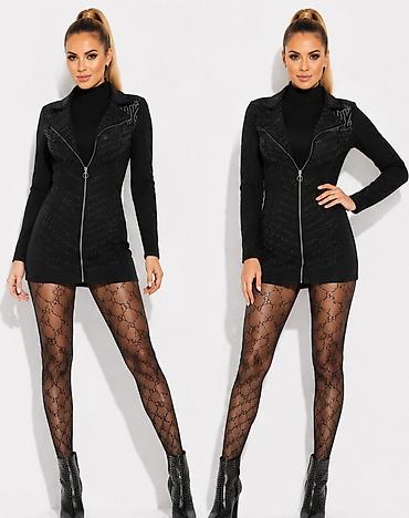 mindjusice: Elegantna crna mini jakna/blejzer-haljina sa rašljastim reverom i — 10