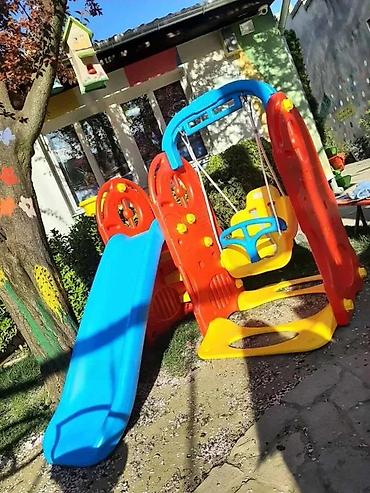 Sve za dečije igralište: Dečiji 4-u-1 set za dvorište – tobogan, ljuljaška, koš i mini — 9