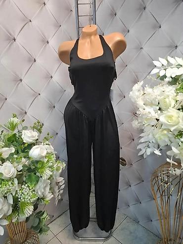 minduse za devojcice: Crni ženski kombinezon bez rukava - Model: elegantan kombinezon sa — 1