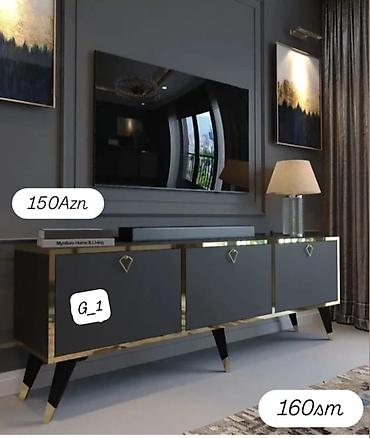 mebellerim: TV altlığı / konsol - Ölçü: 160 sm uzunluq - Rəng: tünd boz (qara — 1