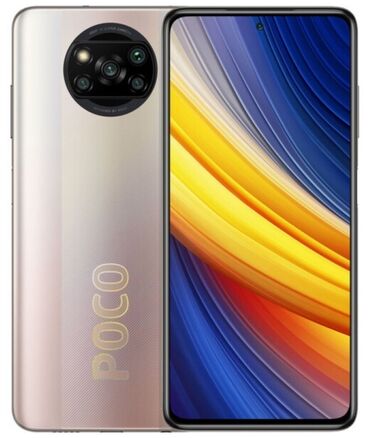 кнопычный телефон: Poco X3 Pro, Б/у, 256 ГБ, цвет - Золотой, 1 SIM, 2 SIM