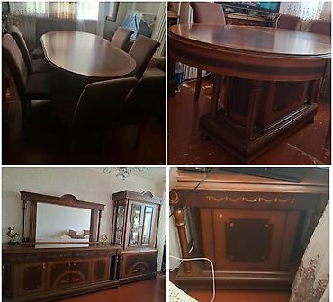 Stol, 8 stul, qorka, kamot, tv stent birlikdə 220 azn satılır Masa