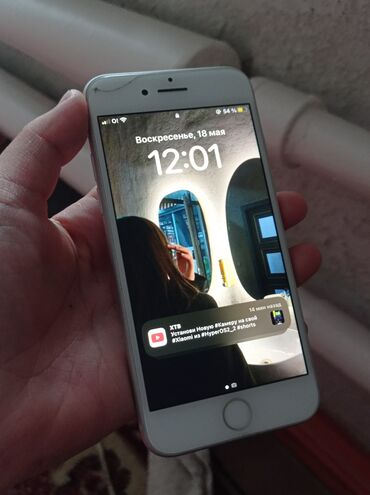 iphone 2g купить: IPhone 8, Колдонулган, 64 ГБ, Ак, Заряддоочу түзүлүш, Каптама, 100 %