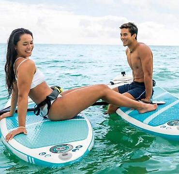 серфы: Доска для сапсерфинга Aqua Quest 240 Размеры ’ x 2’ 6” x 5” [2.44m x — 3