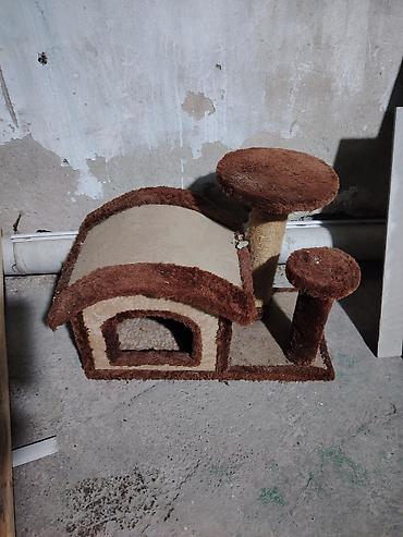 cucə yuvası: Pişik üçün oyun və istirahət kompleksi - Material: yumşaq plyuş/parça — 1