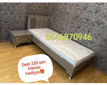 Çarpayılar: Yeni, Təknəfərlik çarpayı, Bazalı, Matras ilə, Siyirməsiz, Azərbaycan — 3