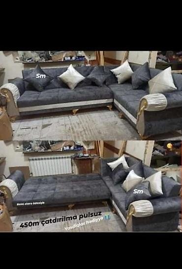 klassik divanlar: Künc divan dəsti – açılan və bazalı model - Ölçü: 280 x 200 sm — 3