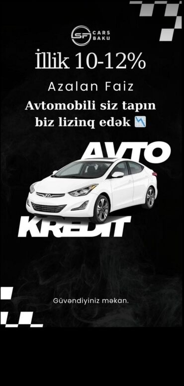 Siz də istədiyiniz avtomibili lizinq edə bilərsiz. əlaqə saxlaya