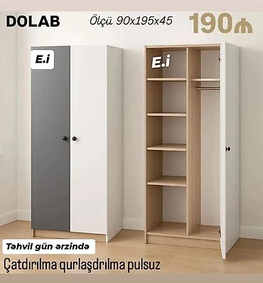 aluminium qapi pencere: DOLAB – Geyim şkafı - Ölçü: 90×195×45 sm - Qiymət: 190 ₼ - Dizayn — 1