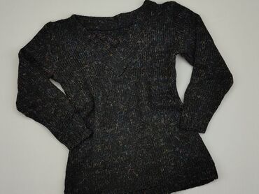 czarne t shirty damskie w serek: Sweter, M, stan - Bardzo dobry
