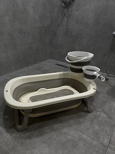 hamam ucun perde: Uşaq üçün qatlanan vanna dəsti - Material: möhkəm, toksik olmayan — 1