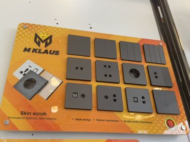 1 kub metr nece kvadrat metrdir: M Klaus brendindən müxtəlif növ elektrik açarları və rozetkalarından