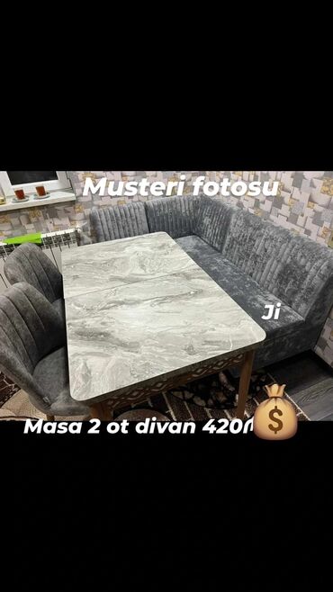 Stullar: Künc divan masa oturacaq rəng seçimi var