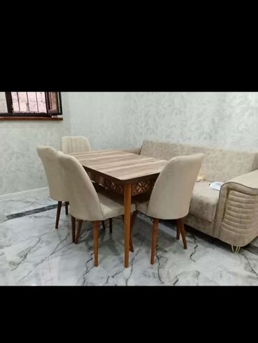 Masa və oturacaq dəstləri: Mətbəx üçün, Yeni, Açılan, Dördbucaq masa, 4 stul — 18