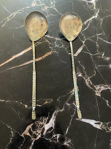 ləvazimatlar: İki ədəd metal qaşıq dəsti - Material: metal (üzərində — 1