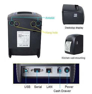 Торговое оборудование: Чековый принтер Xprinter XP-A260M USB+LAN+COM со звуковым оповещением — 5