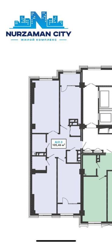 Продажа квартир: 3 комнаты, 105 м², Элитка, 4 этаж, ПСО (под самоотделку)