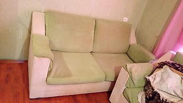 2 əl divan: İşlənmiş, Divan-kravat, 2 kreslo, Bazalı, Açılan — 1