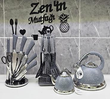 qoz: Mətbəx üçün tam uyğunlaşdırılmış dəst – dörd rəngdə (boz, bənövşəyi — 1