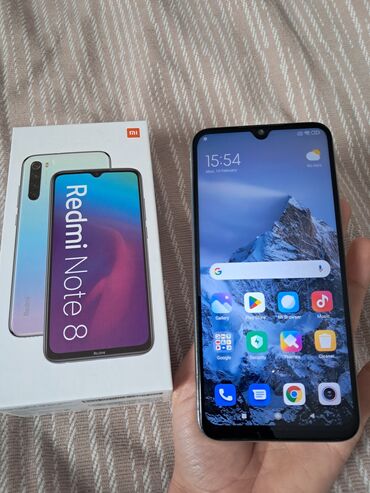 telfonlar tap.az: Xiaomi Redmi Note 8, 64 GB, rəng - Göy, 
 İki sim kartlı, Face ID, Sənədlərlə