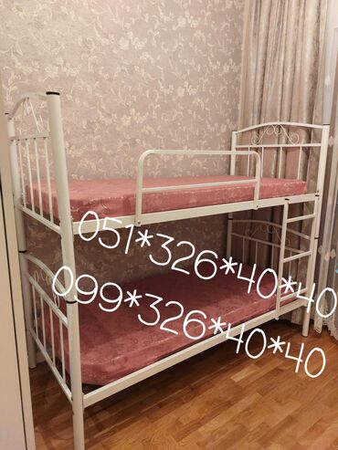 İkimərtəbəli uşaq çarpayıları: Oğlan və qız üçün, Yeni, Çarpayı, Matras ilə, Siyirməsiz — 13