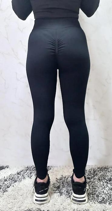 Helanke, biciklistički šortsevi: Crne ženske helanke sa visokim strukom - Model: bešavne sportske — 5