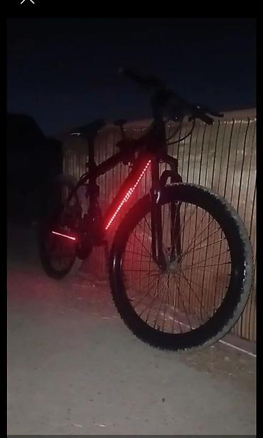 24 velosiped: Dağ velosipedi, gövdə və çarx hissəsində qırmızı LED işıq lentləri — 1