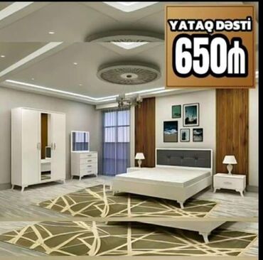 yeni yataq mebel destleri: Yataq dəsti 650Azn ENDİRİM Rəng seçimi var Matras hədiyyə Ölçü Dolab