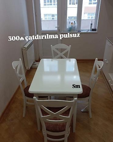 nerjaveka stol: Mətbəx üçün, Yeni, Açılmayan, Dördbucaq masa, 4 stul — 1