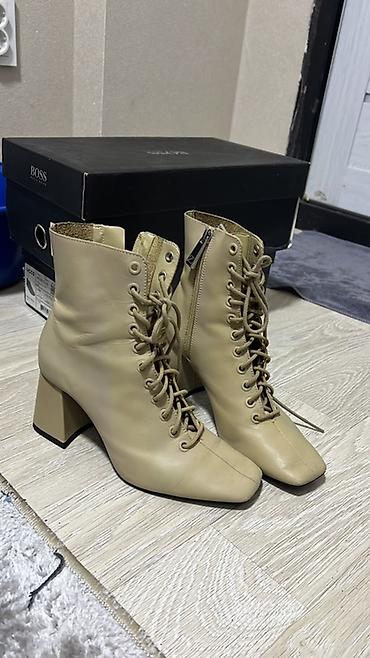 Ботинки, 35, 36, Zara, Б/у, цвет - Бежевый