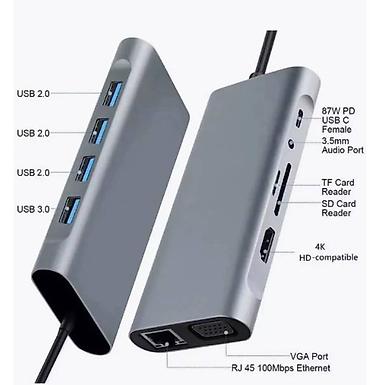 Другие аксессуары для компьютеров и ноутбуков: Хаб Type-C 11-in-1, док-станция, разветвитель, адаптер с 11 различными — 4