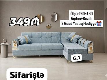 bazalı divan: Künc divan, Qonaq otağı üçün, Parça, Bazalı, Açılan — 1