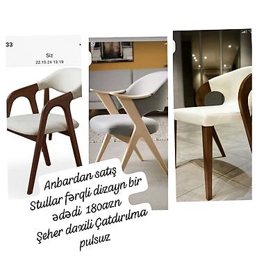 Anbardan satış – dizayn stullar - Müxtəlif modellər: taxta karkaslı