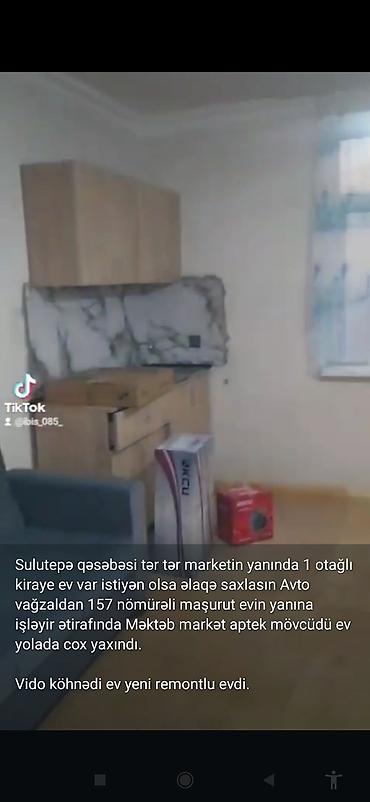 bakida menzil: Kirayə 1 otaqlı mənzil – Sulutəpə qəsəbəsi, Tər-Tər marketin yanında — 4