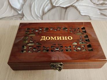 case logic: Набор домино в деревянной шкатулке. - Коробка: дерево, резная крышка — 1