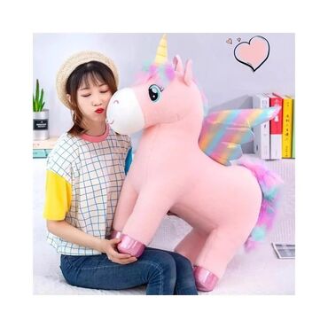 dovşan yumşaq oyuncaqlar: 70 sm Unicorn fiqurlu bu yumşaq oyuncaq həm oyun, həm də dekor