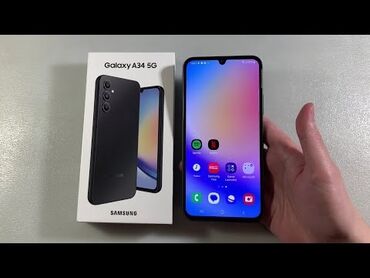 телефон держатели: Samsung Galaxy A34 5G, Б/у, 128 ГБ, цвет - Черный, 2 SIM