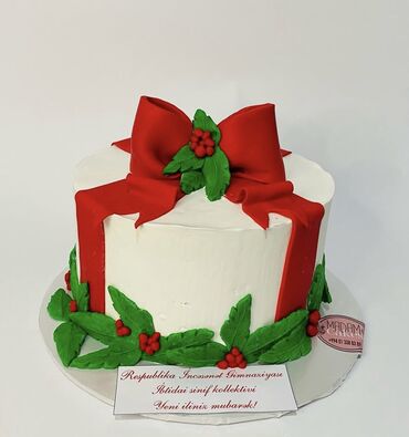 Tortlar: Yeni il mövzusunda bəzədilmiş tortlar - Şən Yeni il dizaynları: qar — 6