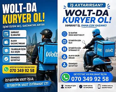 🚴‍♂️ WOLT KURYERLƏRİ AXTARILIR! İş axtarırsınız və ya əlavə qazanc